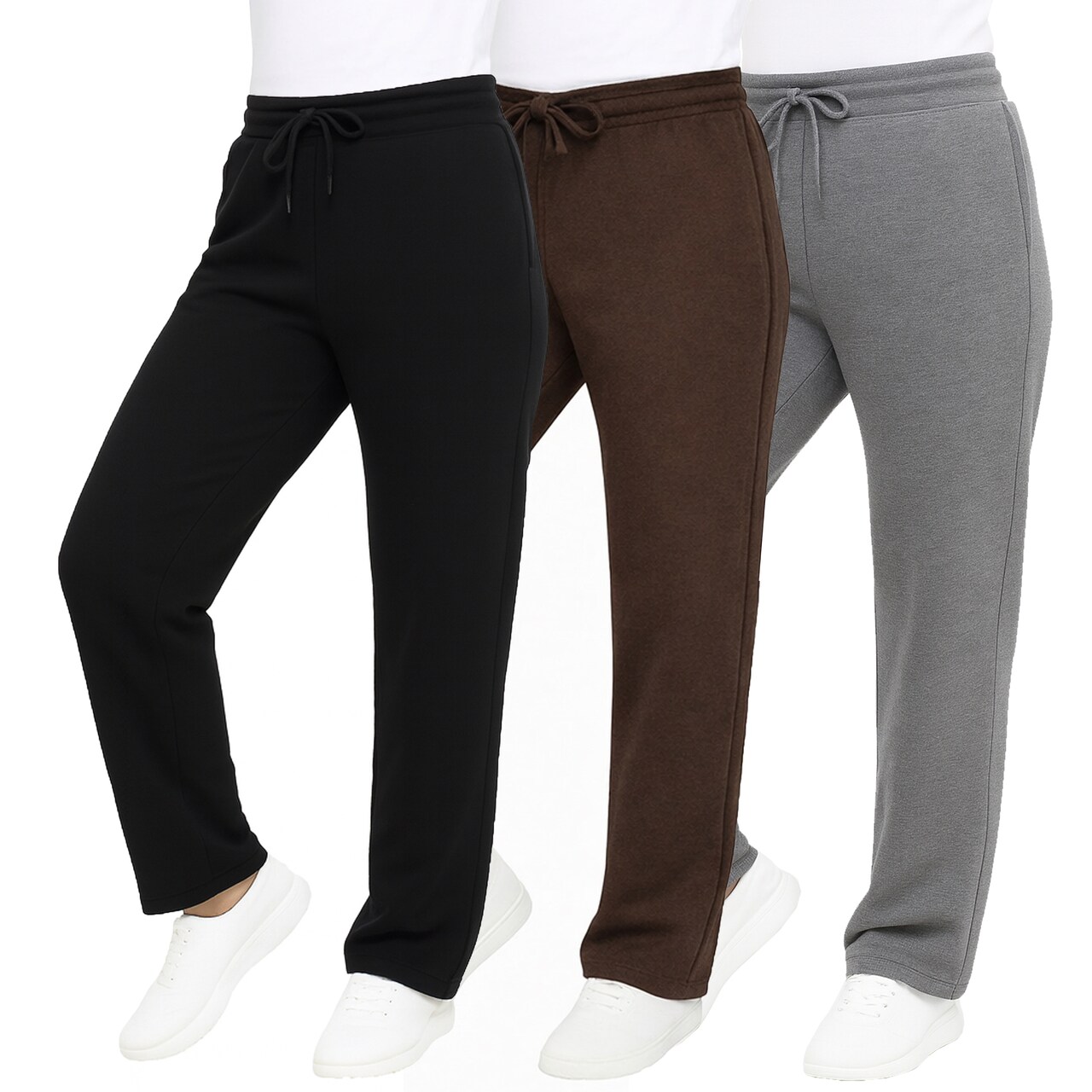 Galaxy by Harvic 3-Pack Women's Loose Fit Fleece Jogger Sweatpants (S-5XL)
